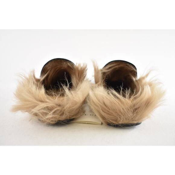 Gucci Princetown Black Patent Leather Fur Loafer Slide Slip Mule Slipper Flat 35 - Picture 12 of 13